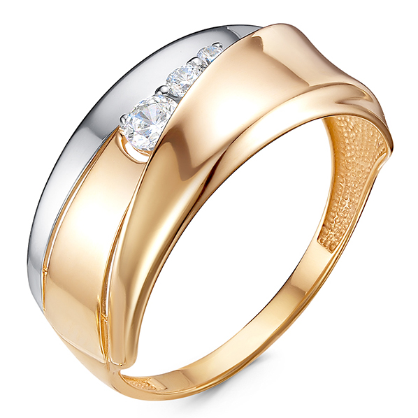 Кольцо, золото, фианит, 1101122
